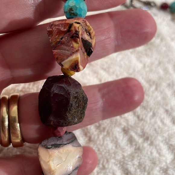 Natural Raw Cut Stone Choker Statement Necklace From Artisan in NC - Picture 3 of 10